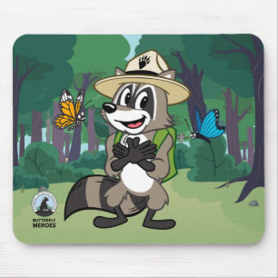 Mousepad Herói da borboleta do rick   da guarda florestal 