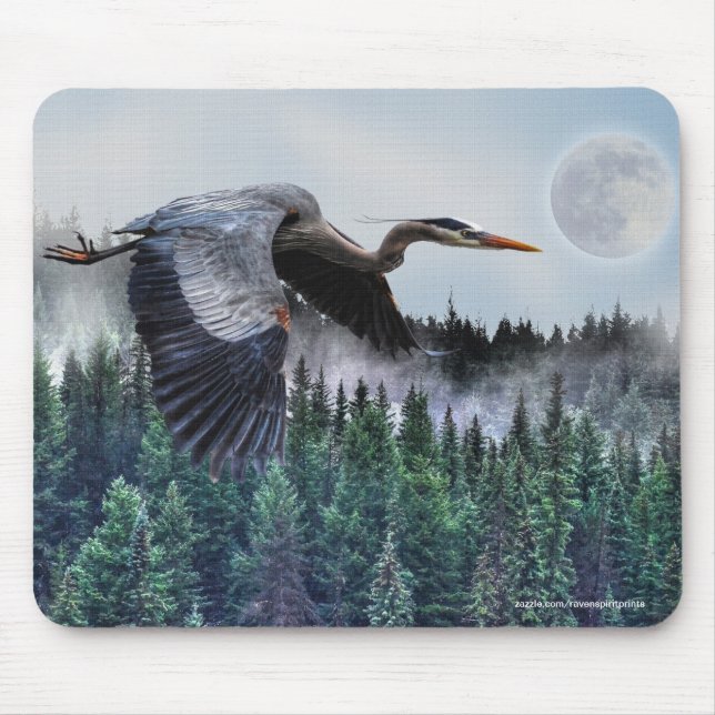 Mousepad Heron, Misty Forest e Full Moon (Frente)