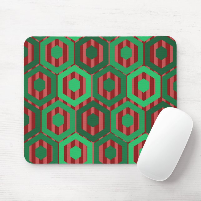 Mousepad Hexágonos de Natal (Com mouse)