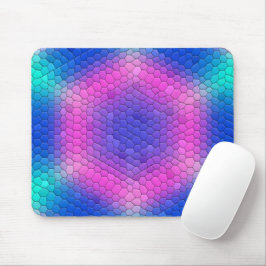 Mousepad Hexágonos Holográficos de Escala de Sereia Rosa a