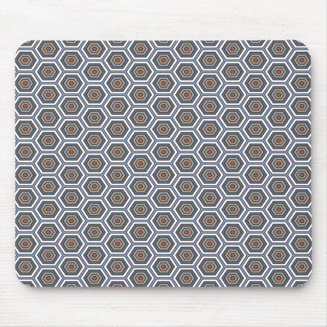 Mousepad Hexágonos Multicores. Padrão de Malha de Honeycomb (Frente)
