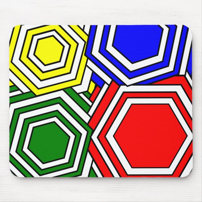 Mousepad Hexágonos Sobrepostos (Frente)