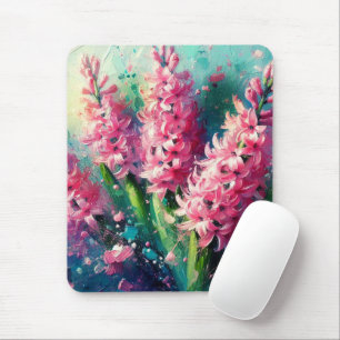 Mousepad Hiacintos Rosa Flores Primavera Teais Flores Hidro