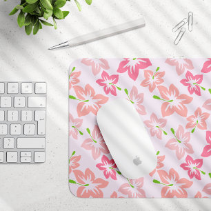 Mousepad Hibisco Rosa, Flores Rosa, Padrão De Flores