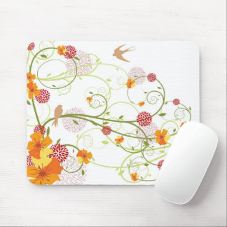 Mousepad Hibiscus Amarelo e Jardim Floral Elegante Engorda