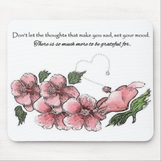Mousepad Hibiscus cor-de-rosa bonito com citações