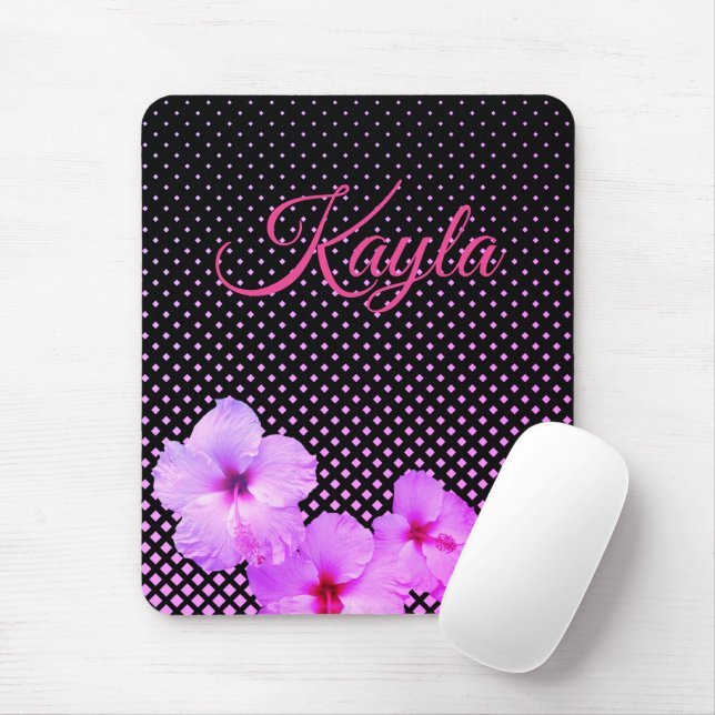 Mousepad Hibiscus Rosa Quente (Com mouse)