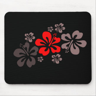 Mousepad Hibiscus vermelho e cinzento