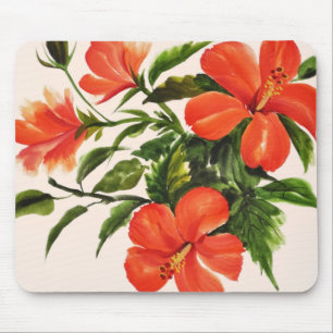 Mousepad Hibiscus vermelho quente