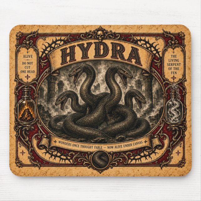 Mousepad Hidra, Monstro de Circo Vintage (Frente)