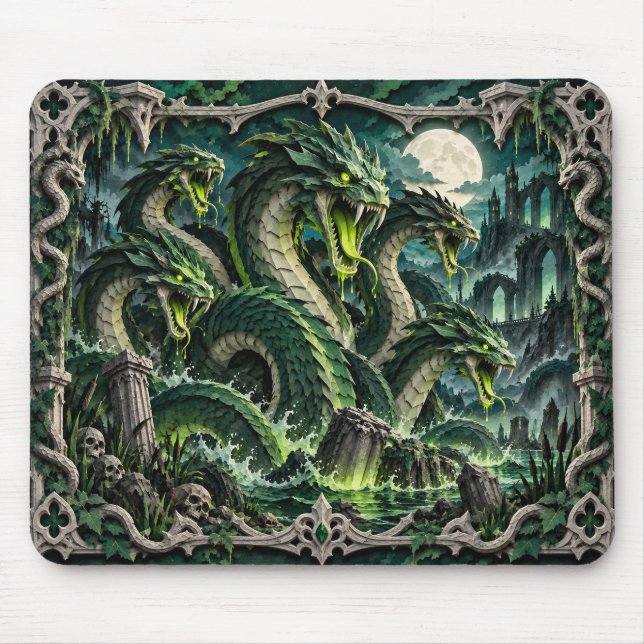 Mousepad Hidra, Monstro de Corte de Papel (Frente)