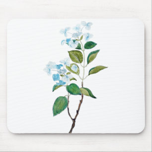 Mousepad hidrangas azuis de vintage