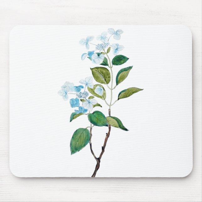 Mousepad hidrangas azuis de vintage (Frente)