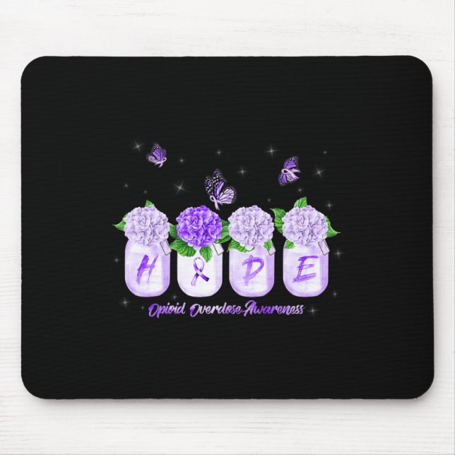 Mousepad Hidrangea Flor Borboleta Opióide Sobredosagem Awar (Frente)