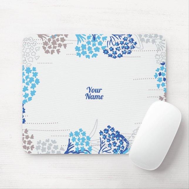 Mousepad Hídrangea floral leve e aérea (Com mouse)