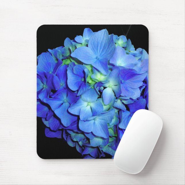 Mousepad Hídricas azuis, rosas azuis, flores azuis elegante (Com mouse)