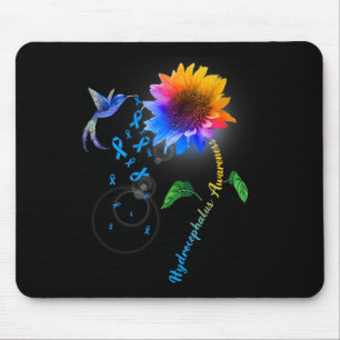 Mousepad Hidrocefalia Consciência Blue Sunflower Hummingbir