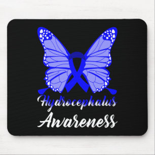 Mousepad Hidrocefalia Sensibilização Borboleta Azul Fita