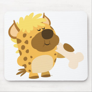 Mousepad Hiena bonito dos desenhos animados que esmaga um