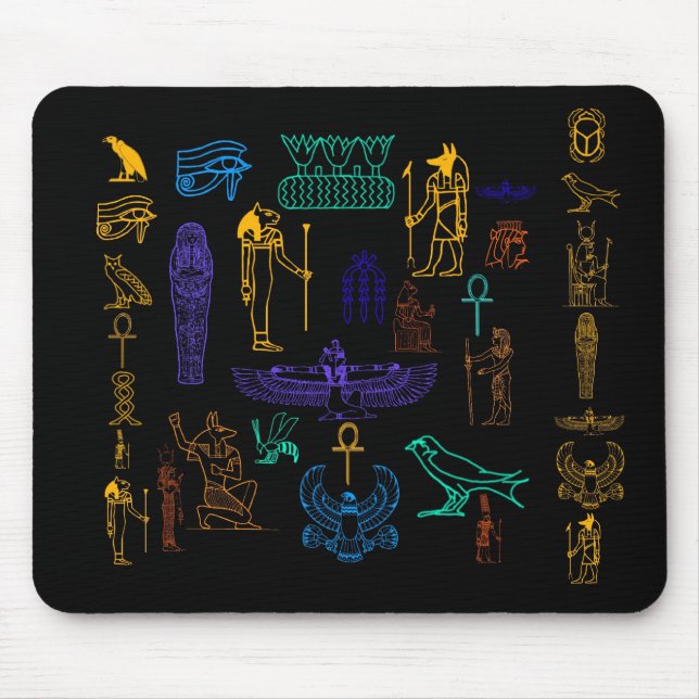 Mousepad Hieróglifos e Símbolos Antigos do Egito (Frente)
