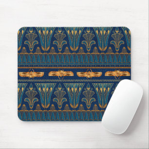 Mousepad Hieróglifos Egípcios Besouros Dourados Brilho Dour