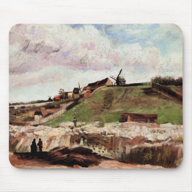 Mousepad Hill of Montmartre with Quarry by Vincent van Gogh (Frente)