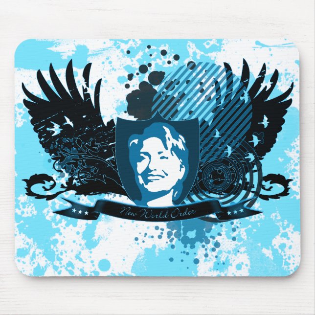 Mousepad hillary clinton 08. nova ordem mundial. (Frente)
