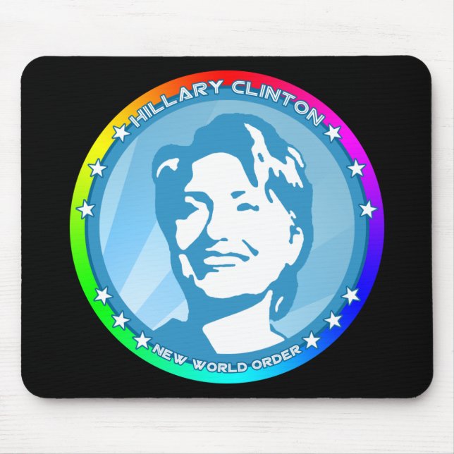 Mousepad hillary clinton. arco-íris. (Frente)