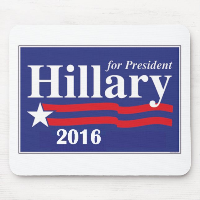 Mousepad Hillary Clinton para o presidente 2016 (Frente)