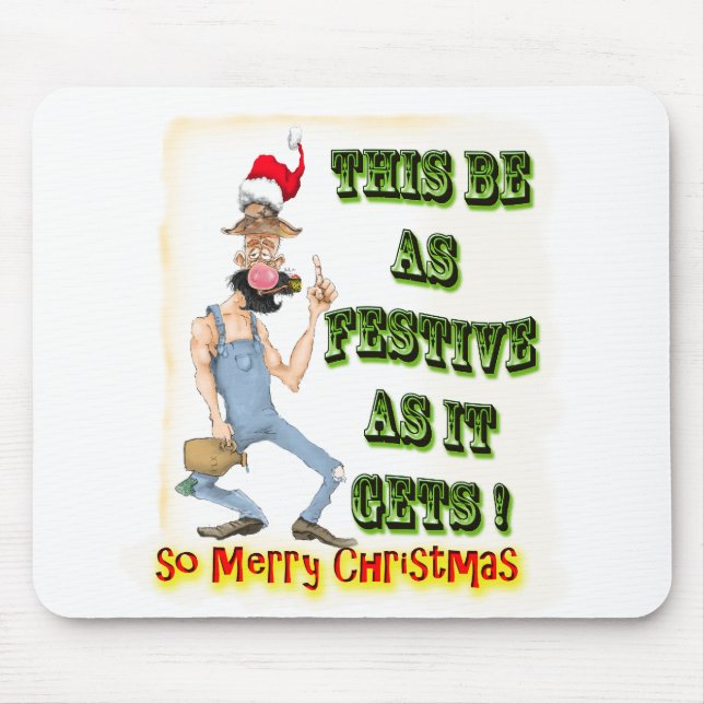 Mousepad Hillbilly Festivo como ele fica (Frente)