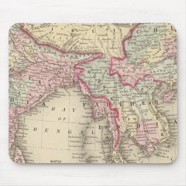 Mousepad Hindoostan, Índia mais distante, China, Tibete 2 (Frente)
