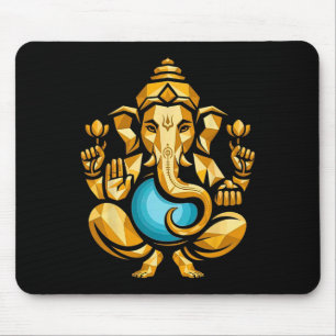 Mousepad Hindu Ganesha Puja Elefante Deus Índia Meditação Y