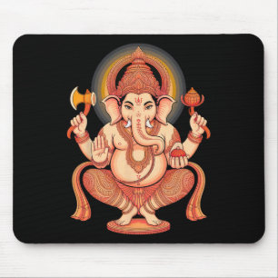 Mousepad Hindu Ganesha Puja Elefante Deus Índia Meditação Y