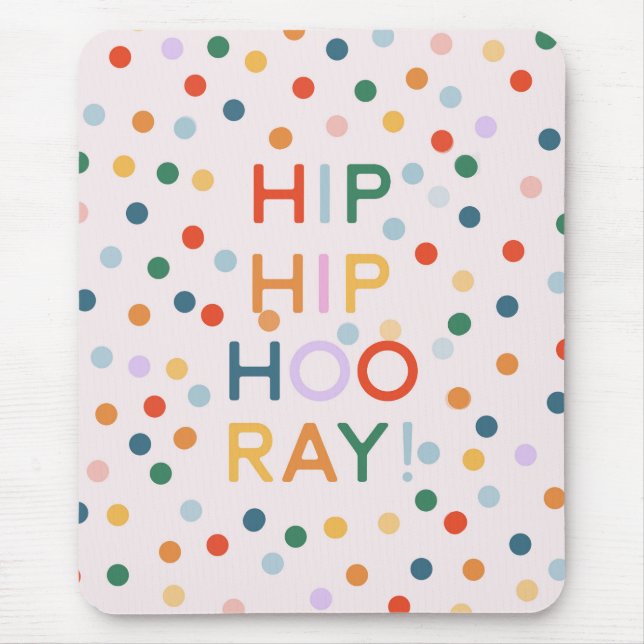 Mousepad Hip Hip Hooray Festa de aniversário Congrats (Frente)