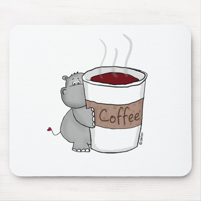 Mousepad Hipopótamo com café (Frente)