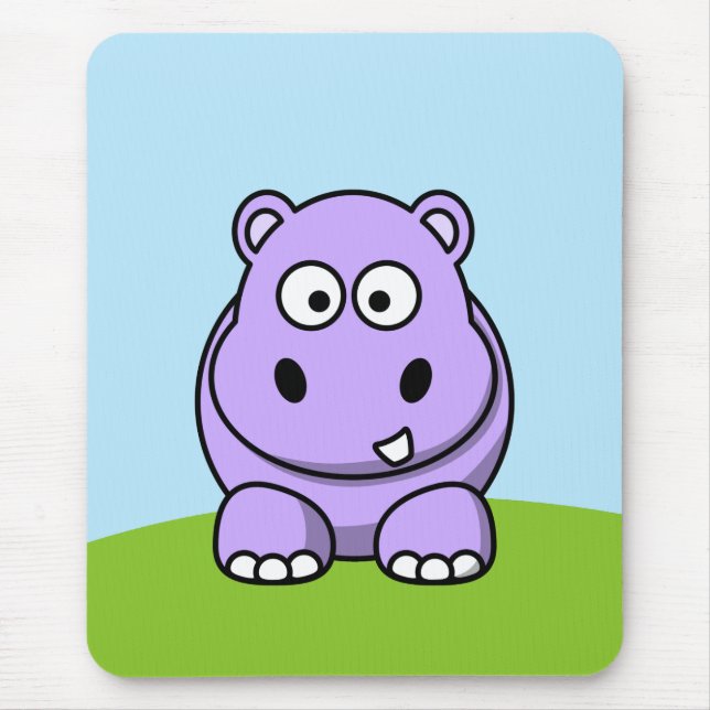 Mousepad Hipopótamo Lavanda Fofo (Frente)