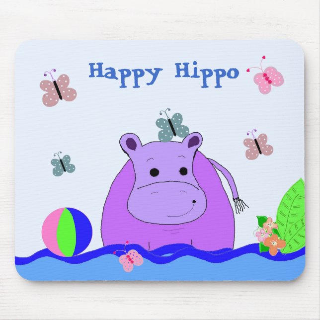 Mousepad Hipopótamo Muito Feliz (Frente)