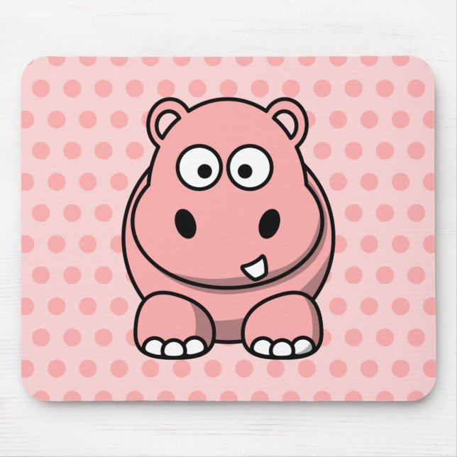 Mousepad Hipopótamo Rosa Fofo (Frente)