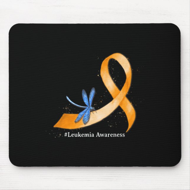 Mousepad Hippie Dragonfly Laranja Fita Leucemia Sensibiliza (Frente)