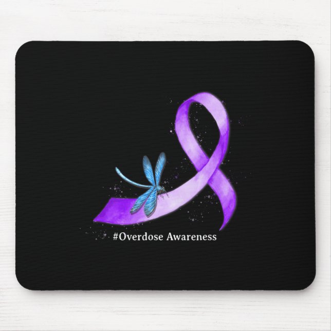 Mousepad Hippie Dragonfly Roxo Sensibilização para a Sobred (Frente)