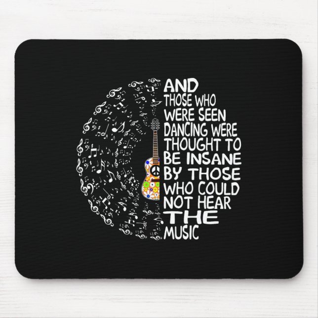 Mousepad Hippie Guitar E Aqueles Que Foram Vistos Dançando  (Frente)