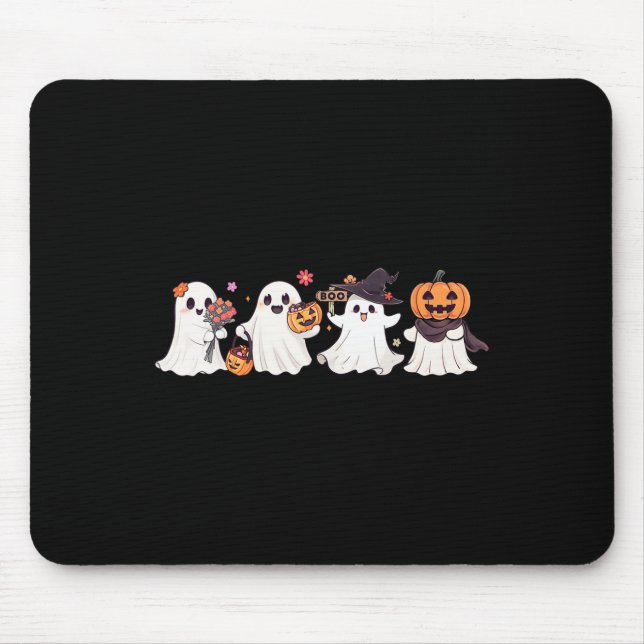 Mousepad Hippie Halloween Cute Ghost Boo Spooky Season Pump (Frente)