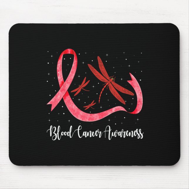 Mousepad Hippie Libélula Fita Vermelha Conscientização do C (Frente)