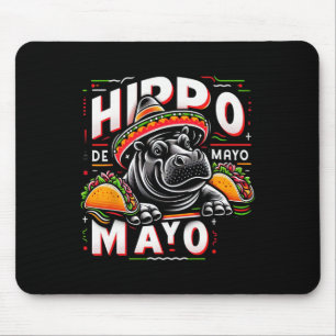 Mousepad Hippo Cinco De Mayo Funny México Hippopotamus Funn