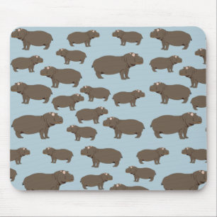 Mousepad Hippopotamus Hippo Pattern