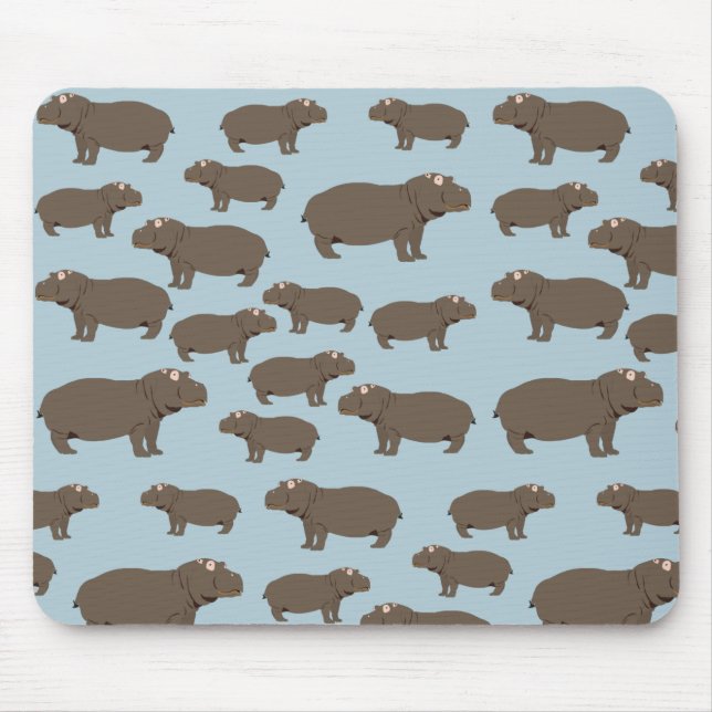 Mousepad Hippopotamus Hippo Pattern (Frente)