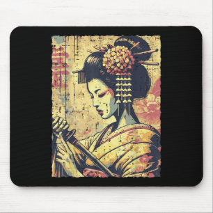 Mousepad Hipster Japonês Geisha Katana Vintage Women Girls