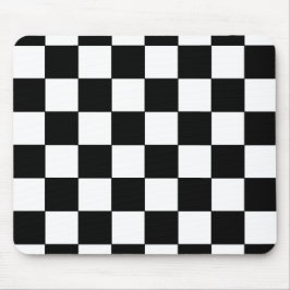 Mousepad Hipster retro do tabuleiro de damas preto e branco