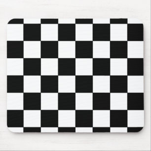 Mousepad Hipster retro do tabuleiro de damas preto e branco