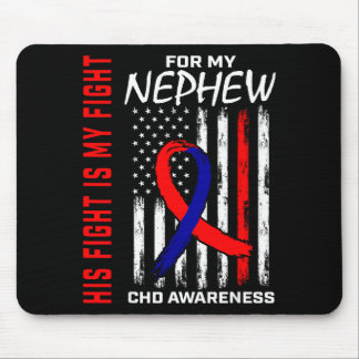 Mousepad His Fight Nephew Chd Awareness American Flag Graph